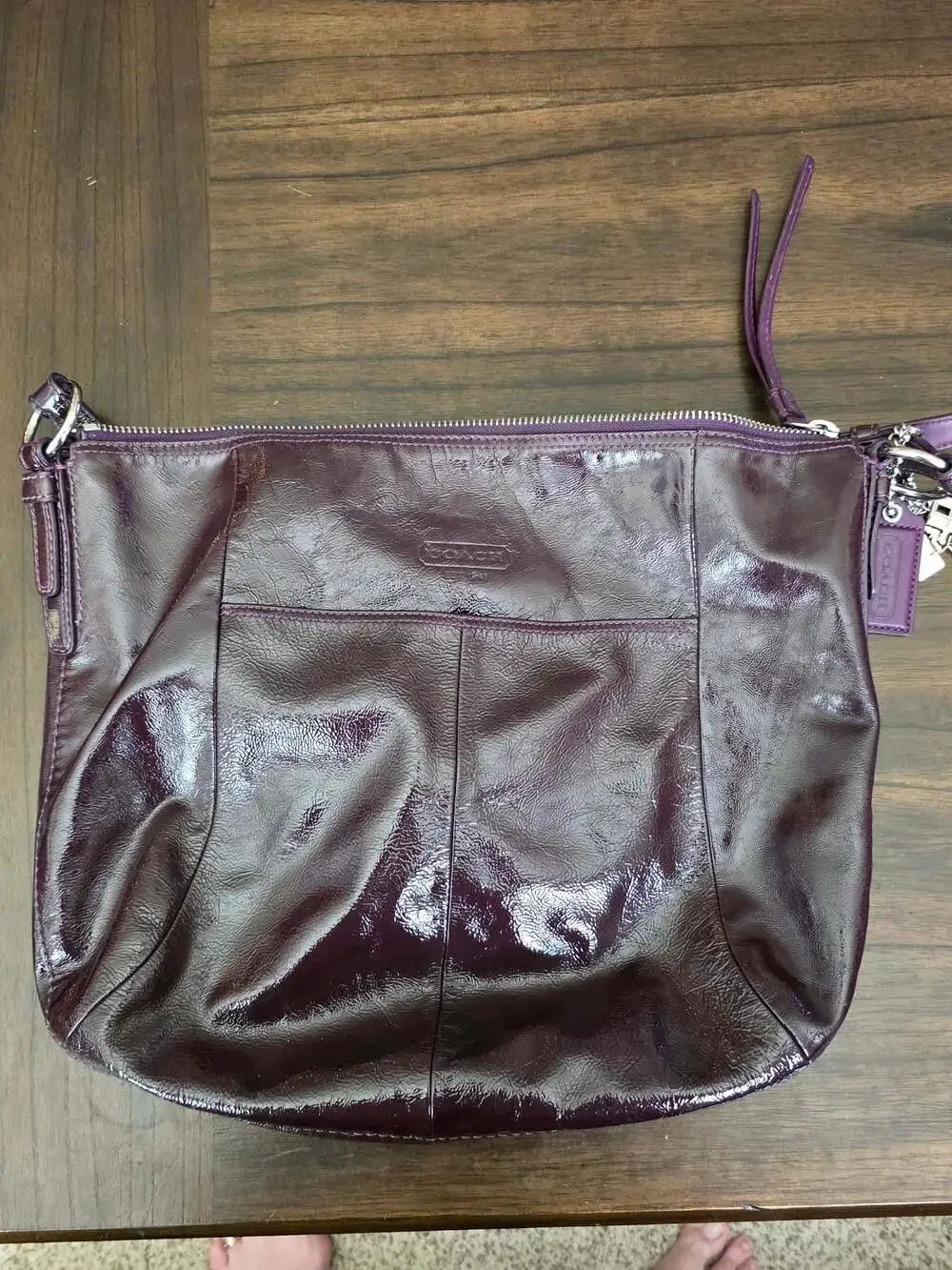 Coach Madison Tribeca Purple Patent Leather Hobo Bag 12687